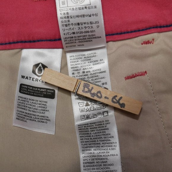 Levis XX Chino Standard Fit Taper Leg Pants Mens Size 32x32 Twill Coral NEW!!!!! - Picture 10 of 10